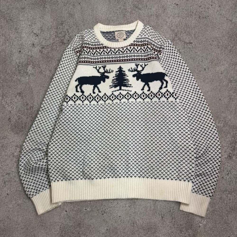 St. John's Bay Christmas Reindeer Tree Cotton Sweater Size L